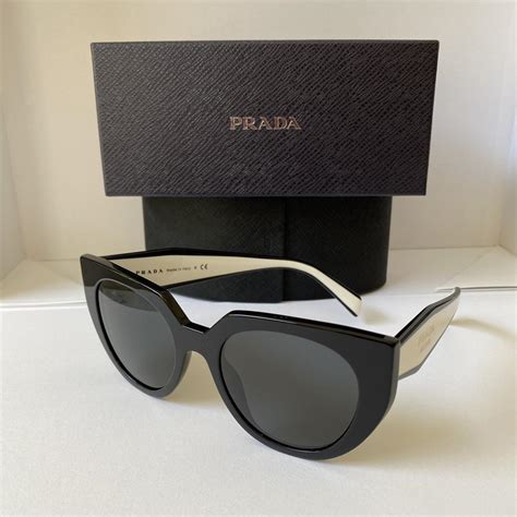 prada sunglasses black and white